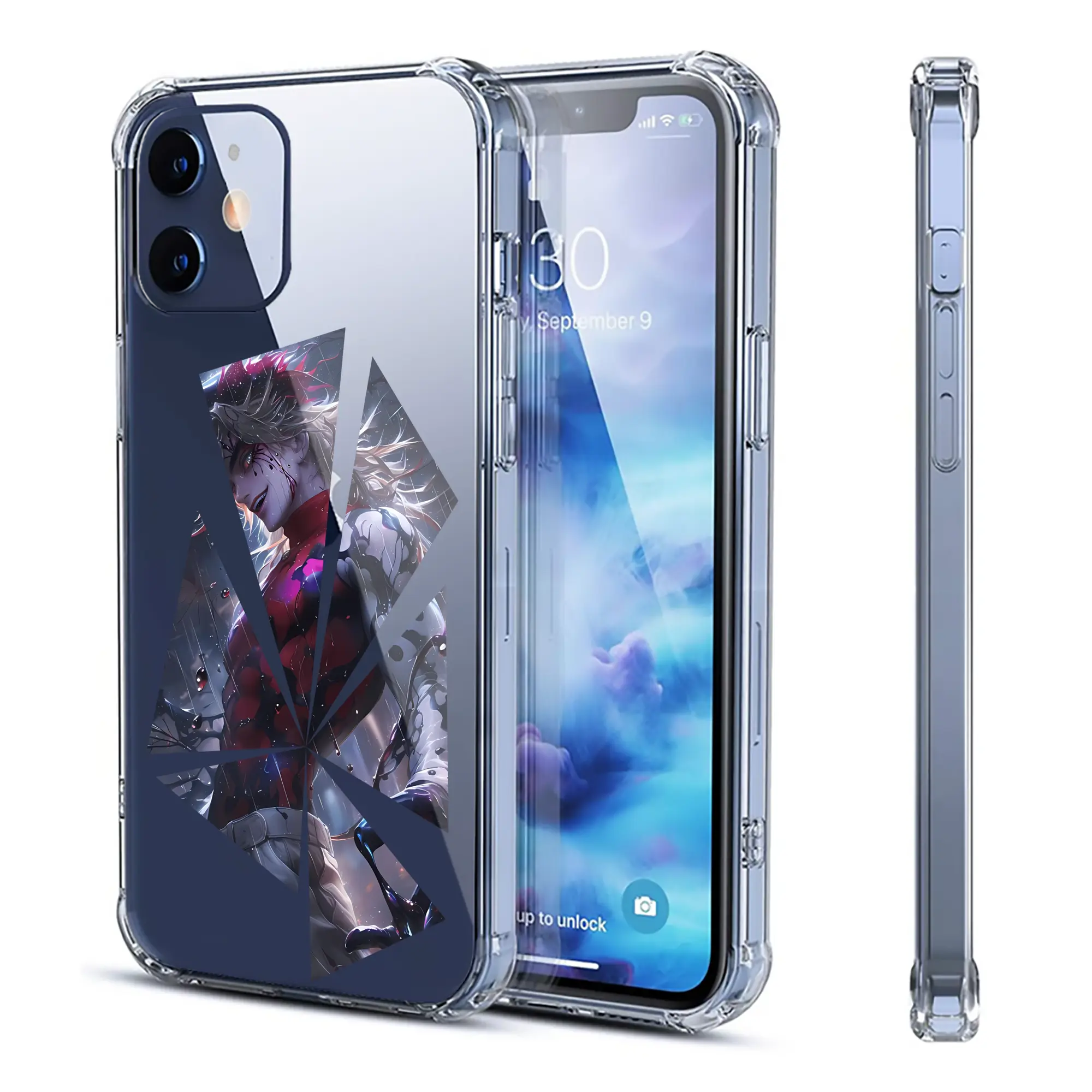 鬼滅の刃 グッズ,童磨 - IPhone 12シリーズ対応 ・ 透明スマホケース ・ クリアソフトケース ・ TPU素材 ・ 耐衝撃 ・ 高密着 ・ 防汚 防指紋 ・ 簡単着脱